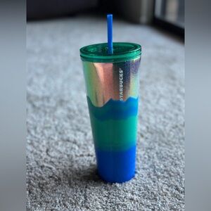 NEW Starbucks Iridescent Blue and Green Tumbler